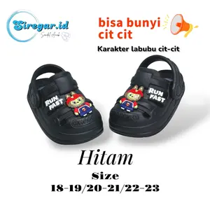 Sandal Anak Laki Laki Dan Perempuan Tali Belakiang Labubu Bunyi Cit Cit Nakis