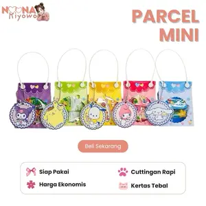 20 pcs Parcel Mini Lebaran Motif Sanrio - Amplop Parcel Lebaran Mini Lengkap Kertas Noona Kiyowo