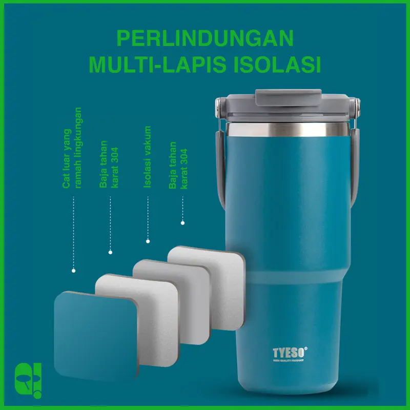 TS-8826 TS-8827 TS-8828 TS-8830 Thermos Botol Minum Termos Tumbler Coffee Mug 100% Original Asli + FREE Bubble Wrapping Stainless Steel 4