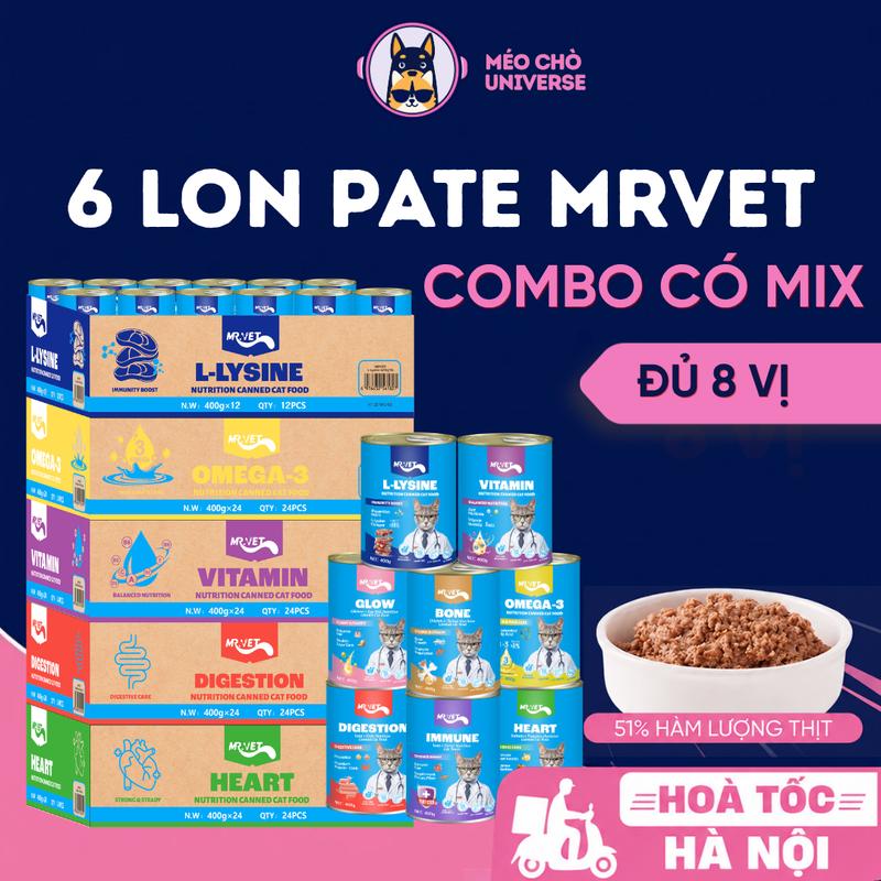 【COMBO PATE LON TIẾT KIỆM】Pate Lon Mr.Vet 400g - Dưỡng Lông, Bổ Sung Vitamin,…
