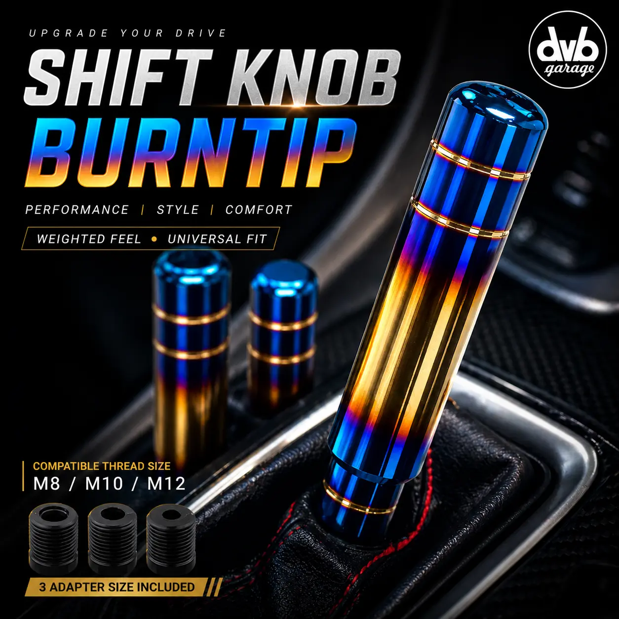 SHIFT KNOB BURNTIP UNIVERSAL IMPORT - TUAS PERSNELING MODEL PANJANG
