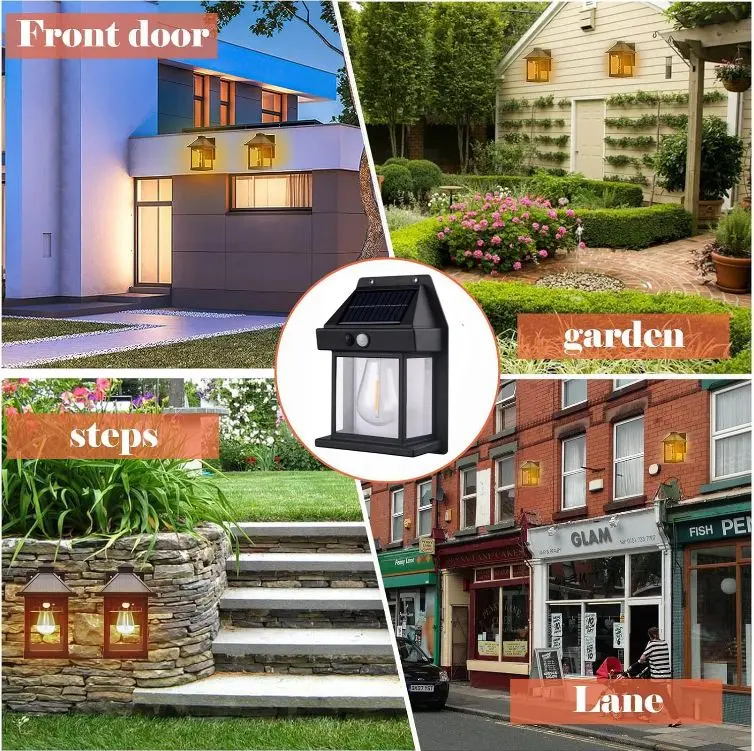 Solar Interaction Wall Lamp Lampu Dinding Lampu Hias Outdoor Taman Tenaga Surya Sensor Waterproof 5
