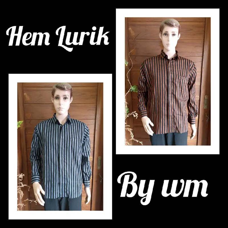 WM~ HEM PANJANG  LURIK KEMEJA PANJANG  PRIA BUAT KONDANGAN Dewasa Baju 0