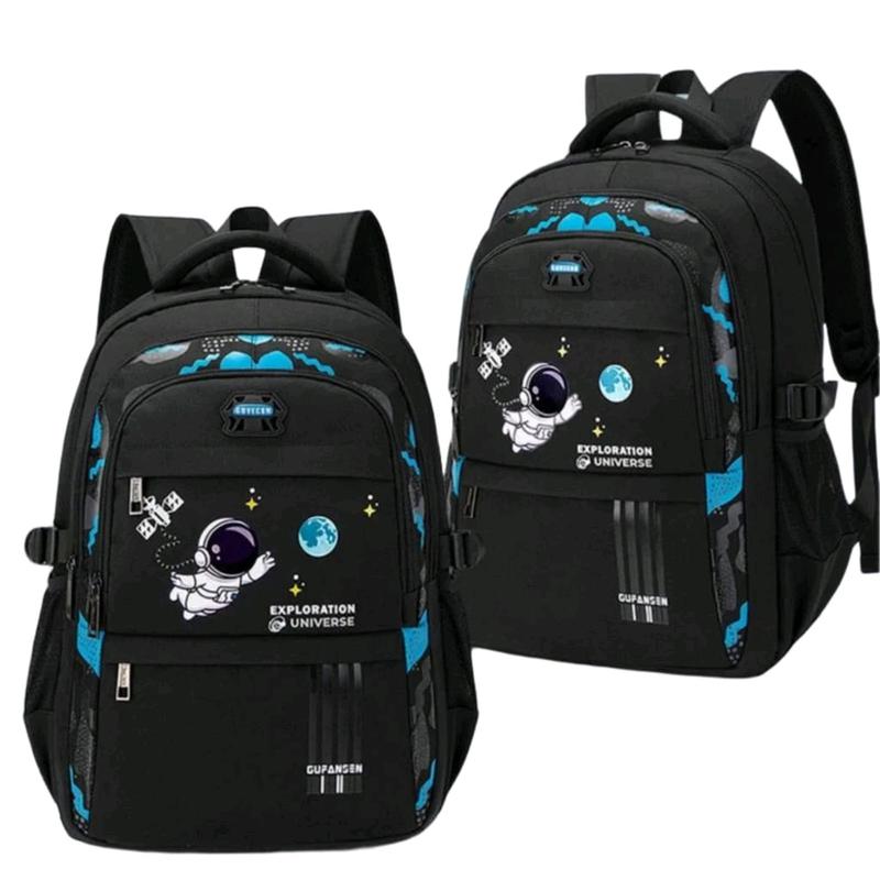 Tas Ransel Sekolah Model Astronot Anak-anak dengan Banyak Kantong dan Kompartemen - Fashion 3