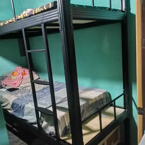 JF-Tempat Tidur Susun Besi untuk Rumah, Tempat Tidur Anak Asrama Perguruan Tinggi, Meja Kabinet Besi Kasur Furniture