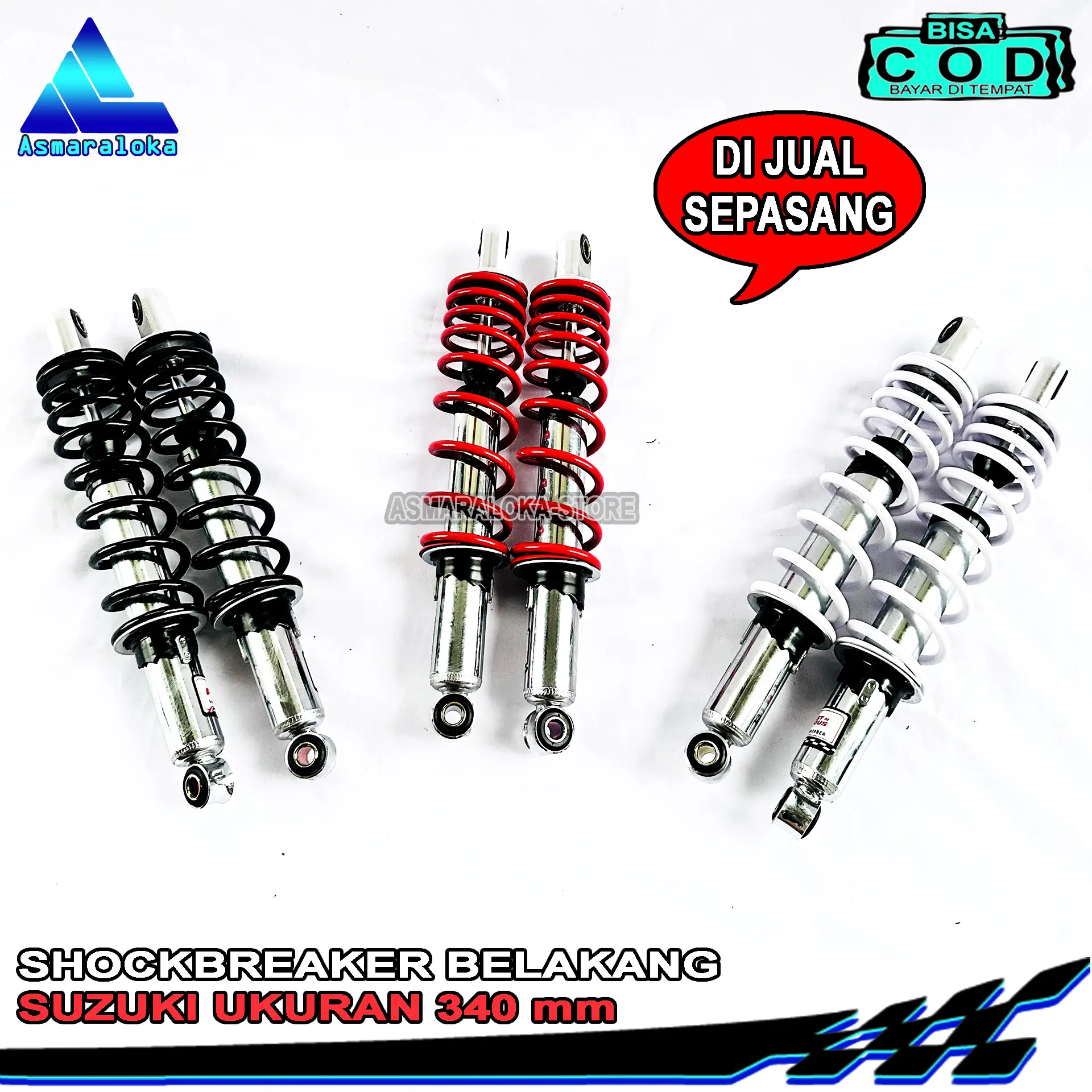 Shockbreaker Belakang Motor Suzuki Smash Shogun 110 125 SP Arashi Sokbreker Ukuran 340 mm Motorcycle