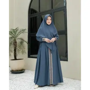 Gamis Syari Kanaya Set Khimar Wanita Dewasa Jumbo Busui Jilbab Lebaran Terbaru