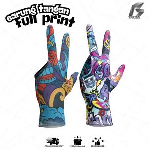 Brikjon Sarung Tangan Billiard Full Print - Gloves Billiard - Sarung Tangan Billiard Murah Bahan Spandex Lycra Tebal Elastis untuk Tangan Kanan dan Kiri - Ball, Olahraga