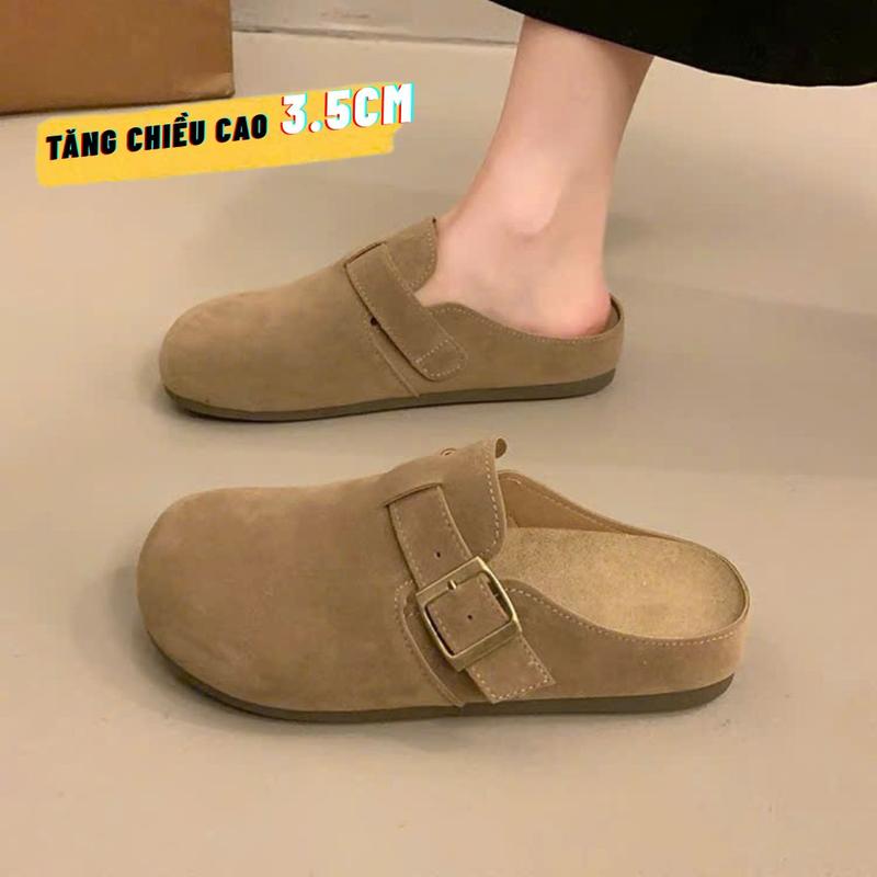  Sục bệt da lộn mẫu mới phong cách Hàn Quốc đế 3.5cm nhẹ êm đi chơi đi học siêu HOT DOZIMAX 