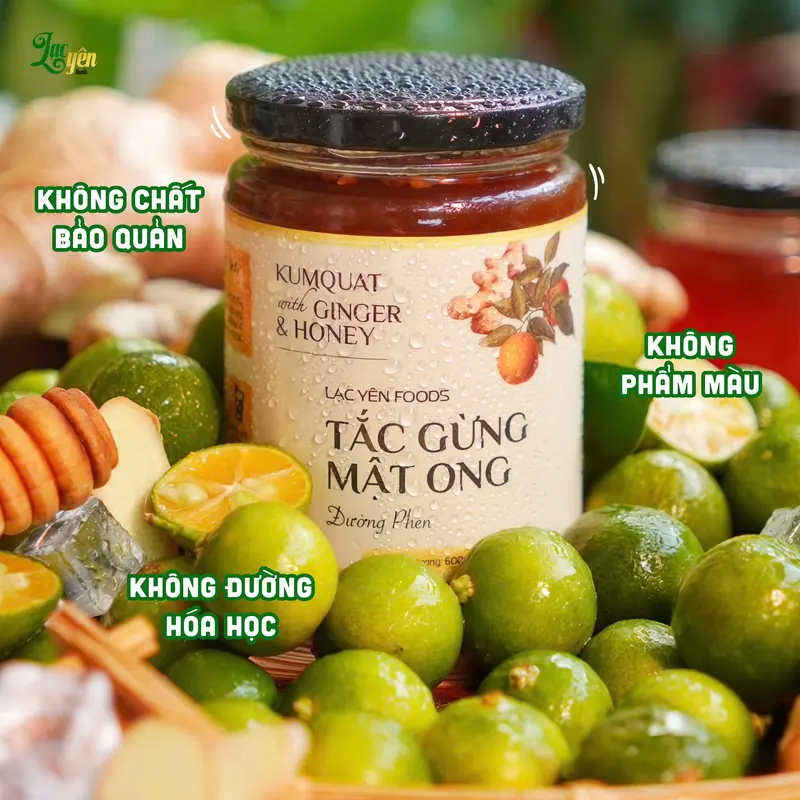 Combo 2 Hũ Tắc Gừng Mật Ong Đường Phèn Lạc Yên Foods, Kèm Quà Tặng 5