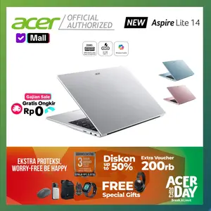 [Gajian Sale] [XTRA] ACER ASPIRE LITE 14 AL14-32P CORE 3 N355 8GB DDR5 512GB SSD UMA 14" IPS WUXGA W11H OH2024 FRESH BLUE, LIGHT SILVER [37CE, 359Z, NX.D3LSN.001.AFF]