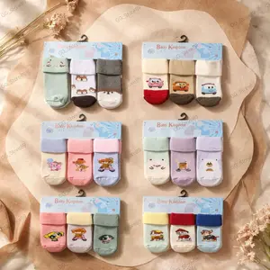 Kaos Kaki Bayi NEW BORN lipat Baby Kingdom motif BOY dan GIRL ( ISI 3 PASANG )
