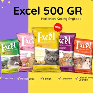 Paket Excel Cat Food isi 3 x 500 gram  || Boleh campur varian ||