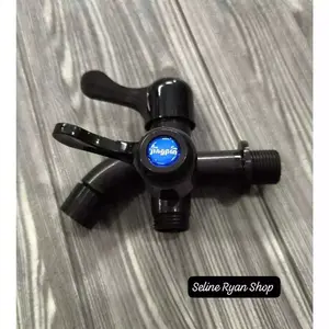 Kran Cabang / Kran Tembok Cabang PVC Kran 1/2" & 3/4" Hitam Polos
