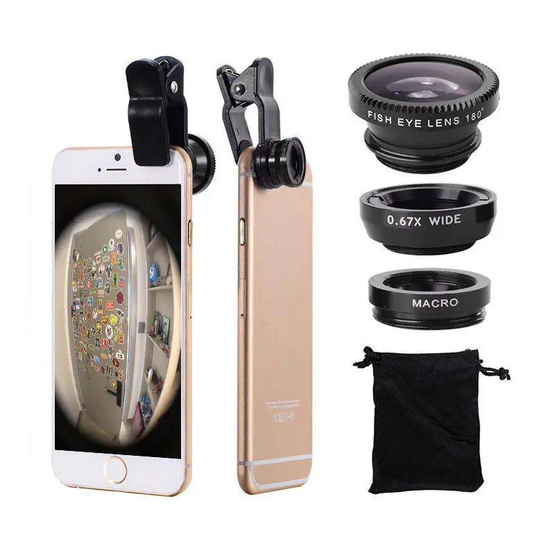 Lensa Kamera HP 3 in 1 Fish Eye Macro Wide