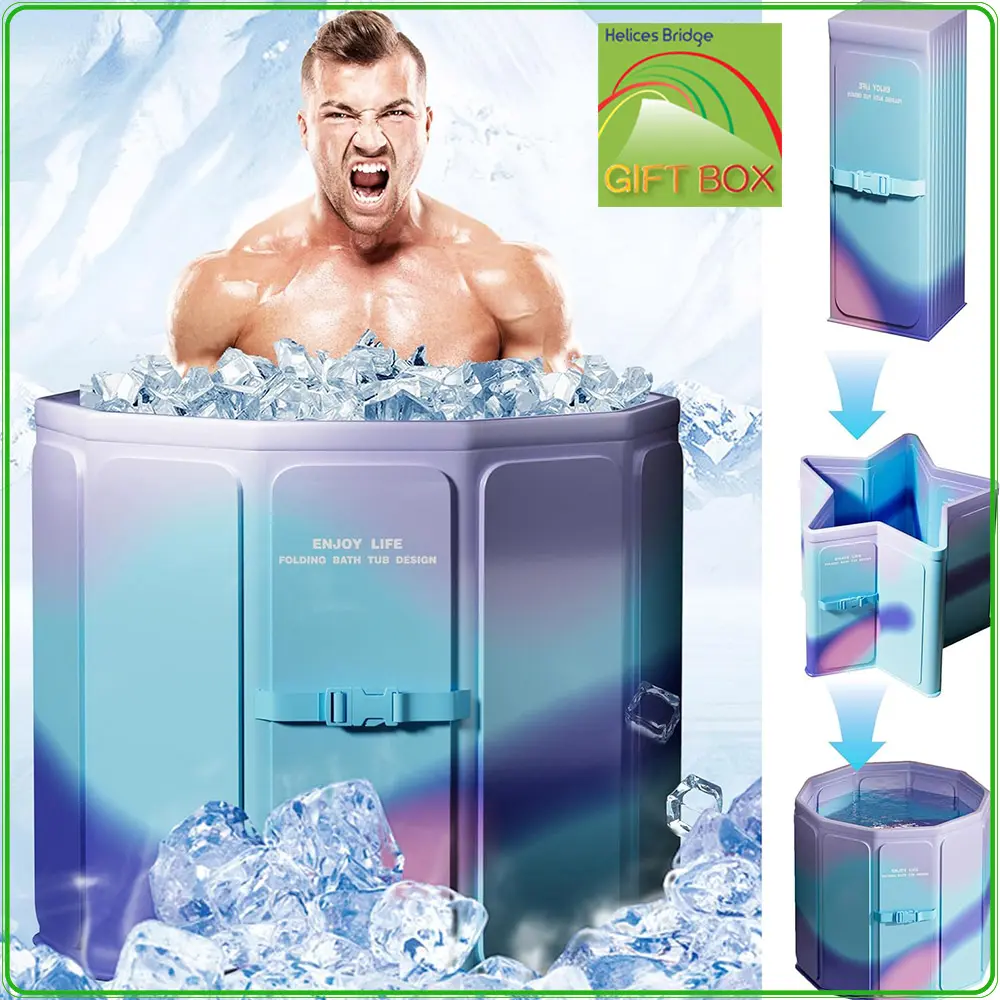 Portable Foldable Bathtub for Adults kids Bathroom SPA Tub, Muti-layer PVC for Hot Bath Ice Bath