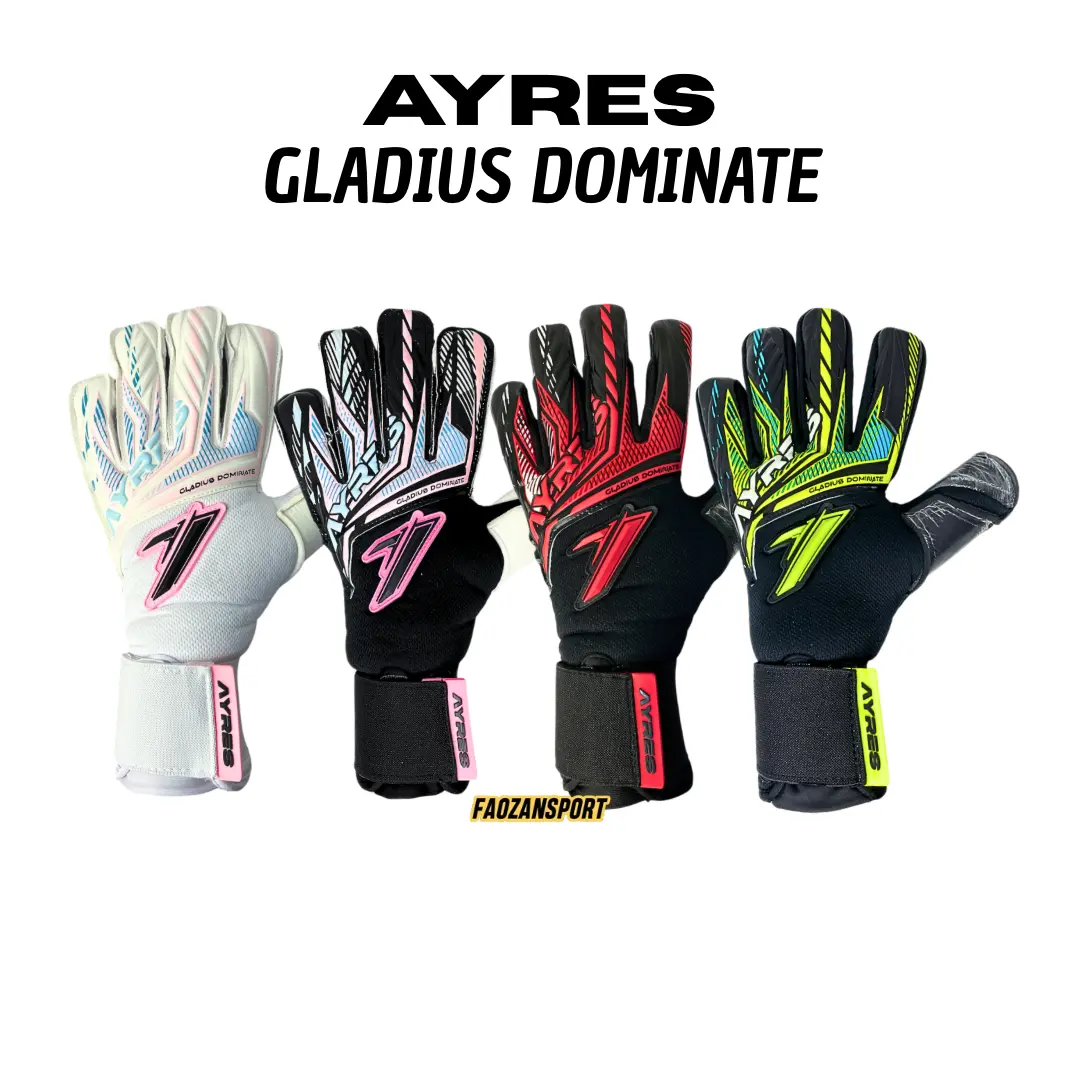 Sarung Tangan Kiper Ayres Gladius Dominate Hybrid Rollfinger Gecko Negative Cut Detachable Single Strap