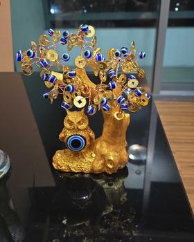 Product Review of Wealth tree Flower Tree Money Tree Wealth Tree with Owl Protection Ornaments from E**y 0