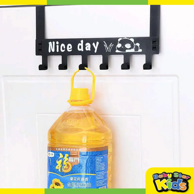 Gantungan Baju Tempel Pintu Minimalis HOOK NICE DAY Belakang Pintu Tanpa Paku Kuat 6 Kaitan Enudden 7