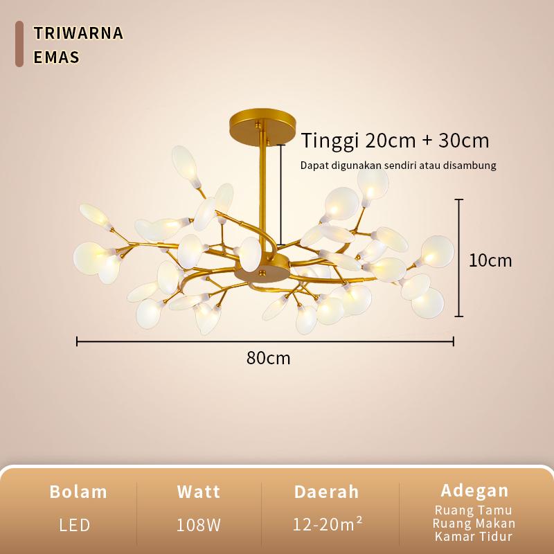 【Siap Stok COD】Lampu Hias Gantung Desain Kunangkunang Gaya Modern 18/30 kepala Antik Untuk Ruang Tamu Kamar Ruang Tamu Sederhana 9