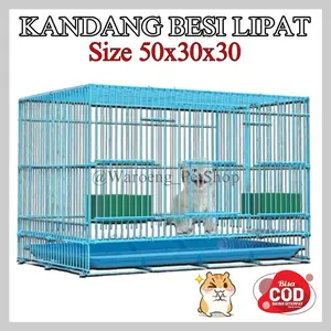 Kandang Besi Lipat 50x30x30 Kandang Kucing Kitten Sangkar Burung Kenari Love Bird Kelinci