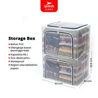 Gambar SPEEDS Kotak Penyimpanan Pakaian Lipat Oxford Storage Box Organizer Multifungsi Penyimpanan Serbaguna 075-2 - 075-1 Abu dari Speedshome Kota Surabaya 1 Tokopedia