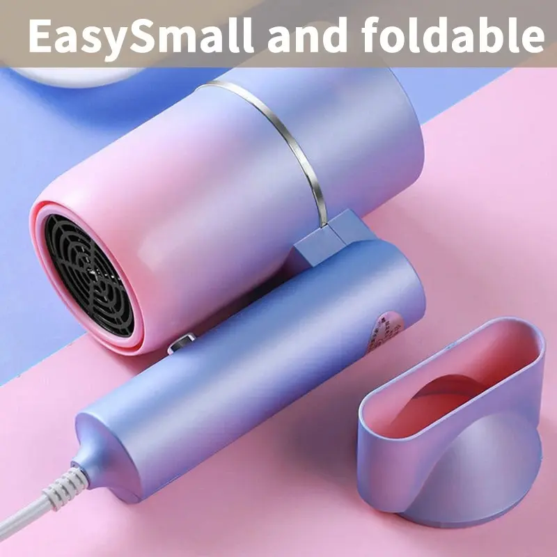 24h Local Delivery - Foldable Hair Dryer Quick Dry Professional Ion Bass Hair Salon Blower Portable Home Hair Dryer