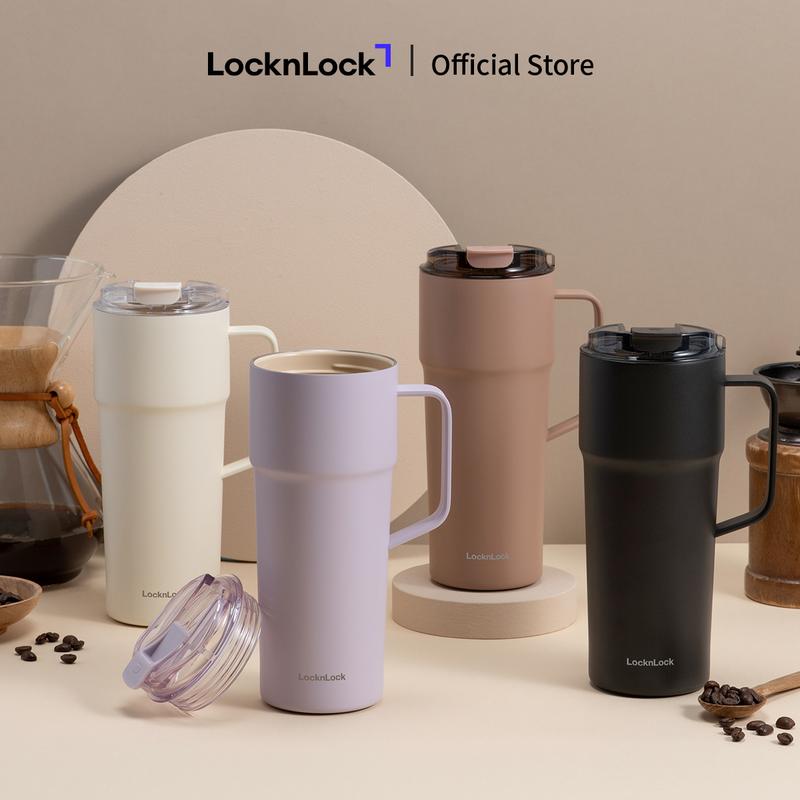 [NEW] Bình giữ nhiệt phủ sứ có tay cầm LocknLock Metro Cafe Handle LHC4418, dung tích 750ml,  4 màu