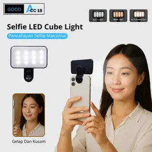 Led Cube Lighting Konten 3 Warna Portable LED Light untuk Selfie dan Fotografi Lampu Saku Kecantikan