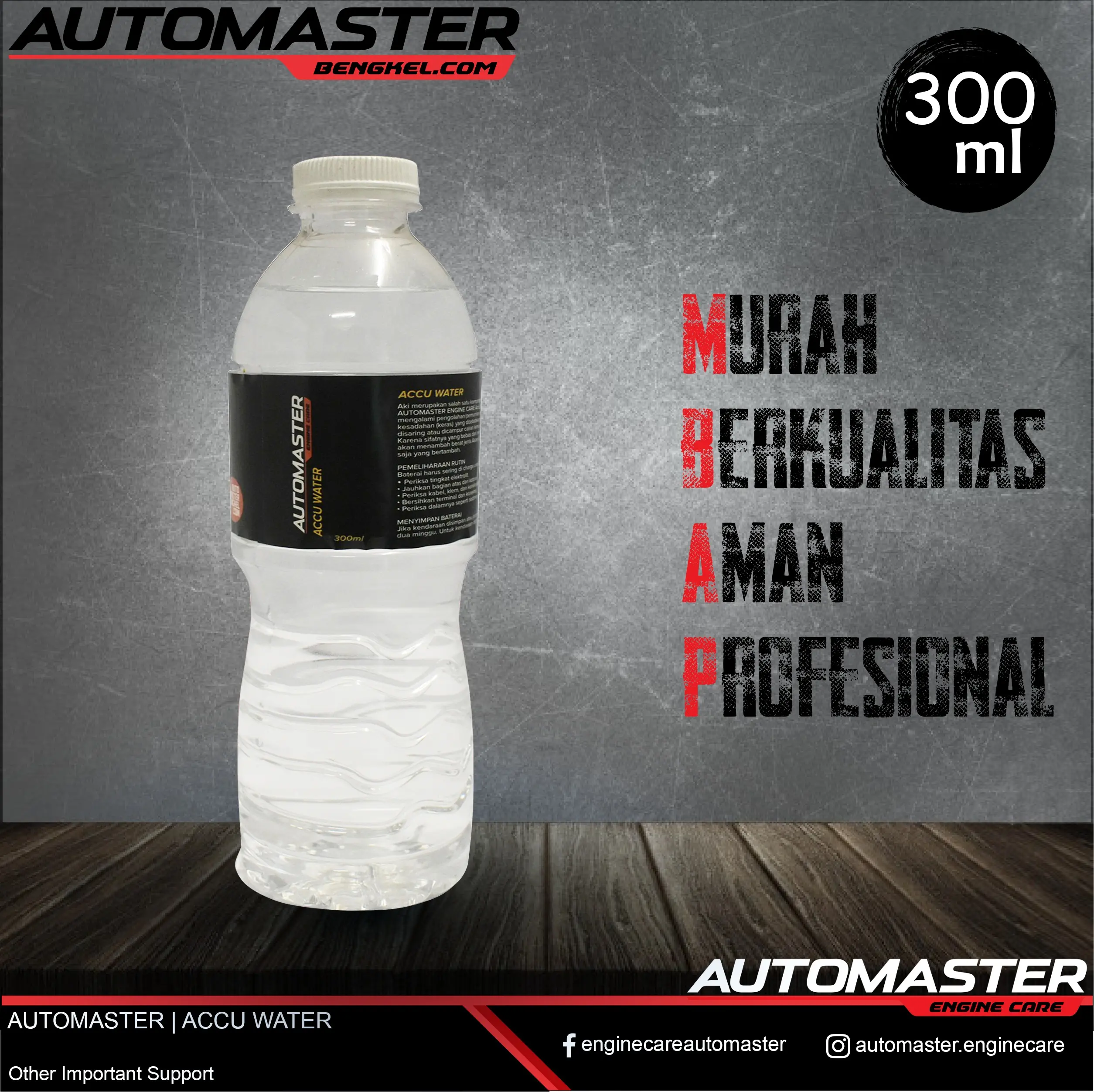 Air Aki / Accu 600ml untuk motor dan mobil - Automaster