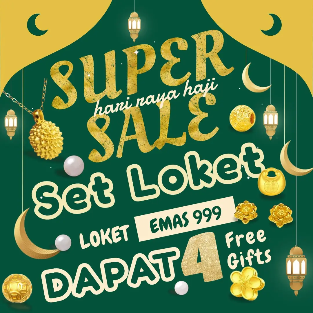 BEG1 SUPER SALE LOKET EMAS TULEN 999 (BERAT 0.1G) 6 series loket emas tulen 999