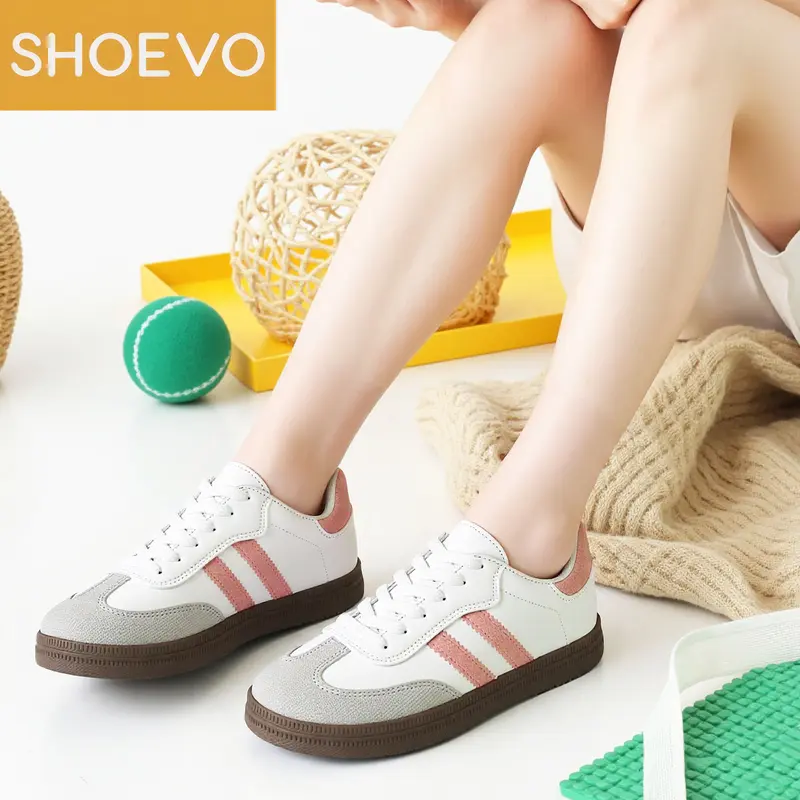 SHOEVO Sepatu Sam-ba Olahraga Wanita Casual dan Nyaman dengan Desain Ujung Bulat dan Bertali  Sneaker Sport  Merah/Biru ST093 6