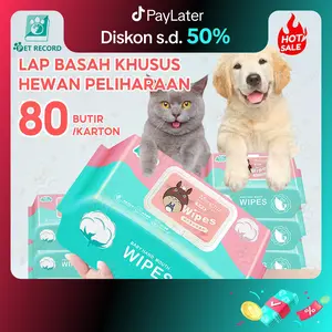 30PCS Tisu Basah Kucing Anjing Pet Wipes 80 pcs Tissue Basah Hewan Tisu Basah untuk Kucing Mata Dan Telinga tisu  mandi tissue  kucing