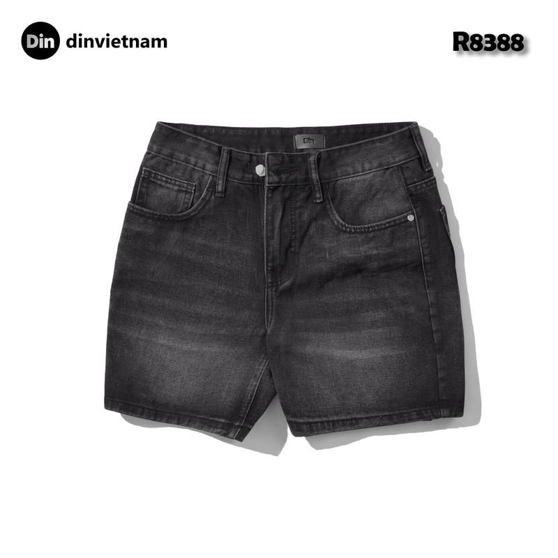  Quần Short Jeans Nam R8388 Đen Basic – Cotton Jean Cao Cấp Mềm Thoải Mái Dễ Phối Đồ Phong Cách Bụi Street Wall – DIN VIETNAM 
