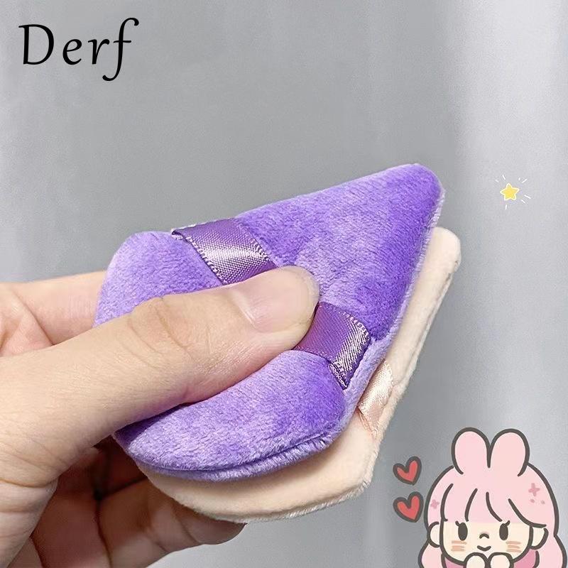 Mút Đánh Phấn Hình Tam Giác Nhung, Bộ 2 Cái, Bột Mút Trang Điểm Mặt Mini, Mút Mỹ Phẩm, Có Hộp Đựng