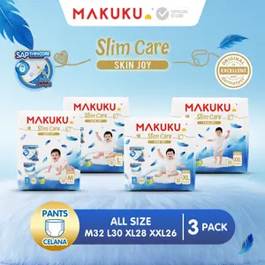 [3 PACK] MAKUKU Slim Care Skin Joy SAP Diapers Popok Bayi Celana/Pants