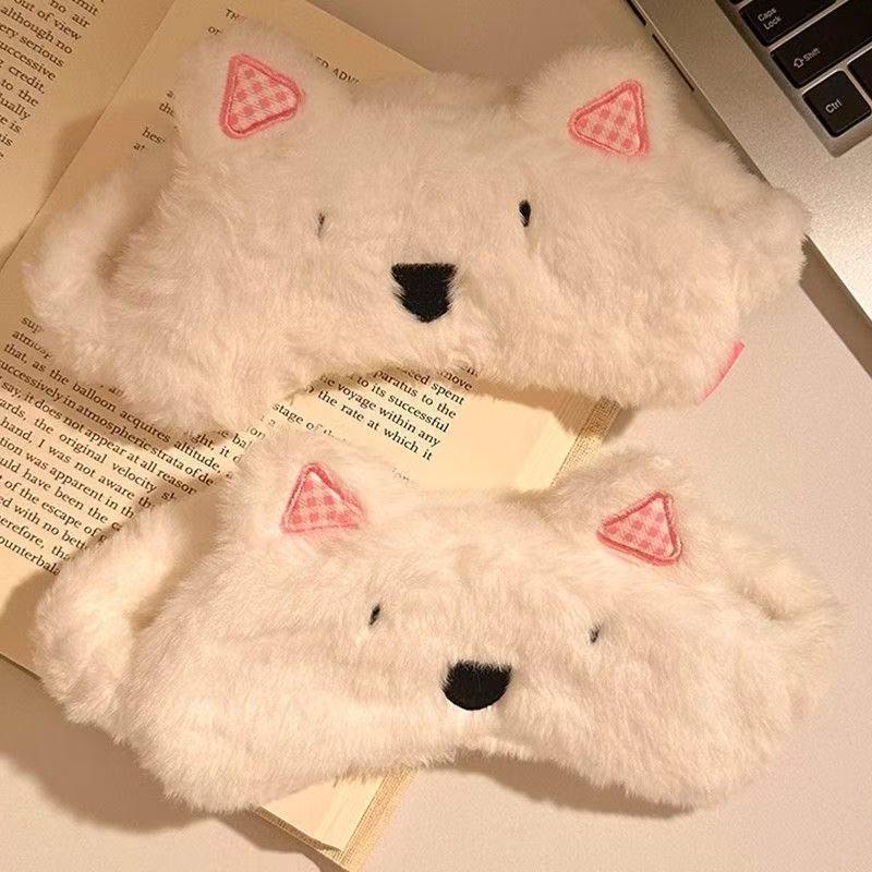 CherlKolrs Mắt nạ ngủ hình mèo dễ thương bằng nhung mềm giúp ngủ ngon và giảm mỏi mắt