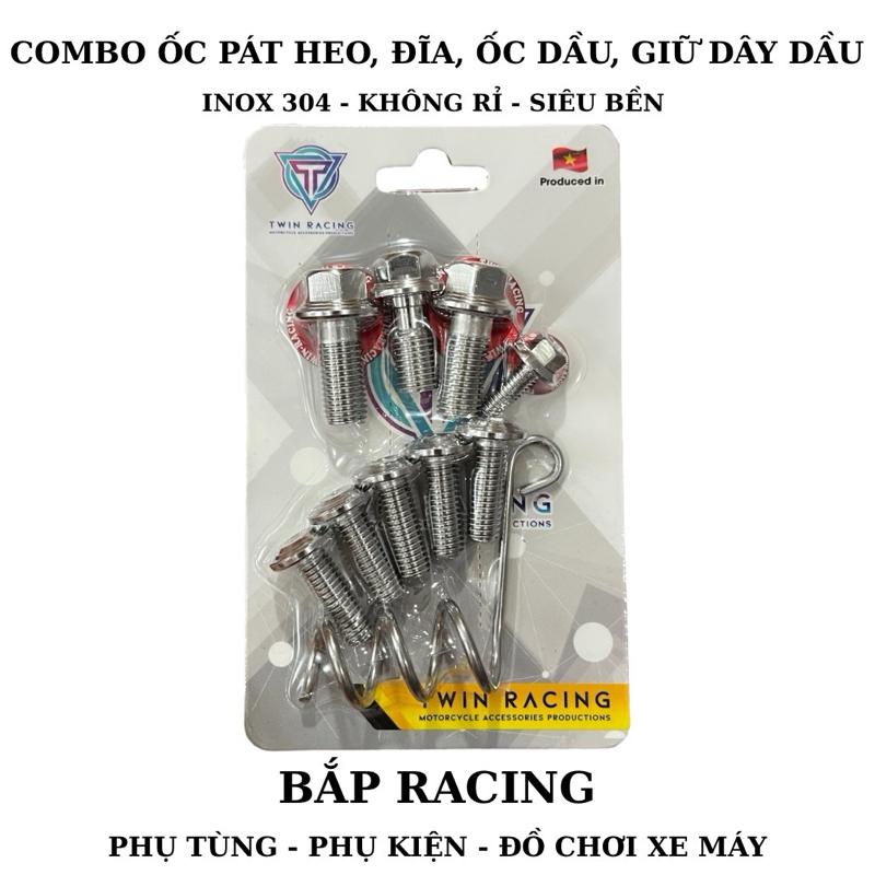 Combo Ốc Inox 304 Salaya (Ốc Đĩa, Dầu, Ốc Pát Heo, Giữ Dây Dầu) - Gắn Nhiều Dòng Xe - Tặng Loxo