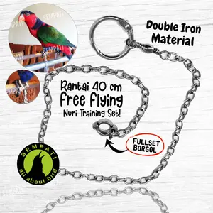 SEMPATI Rantai Burung Nuri Pelangi Ring Import 7 Mm Rantai Ff Umbaran Free Flying Rantai Gelang Kaki Ring Latih Burung Puter Pelung Derkuku Tekukur Besar Jalak Bali Dll