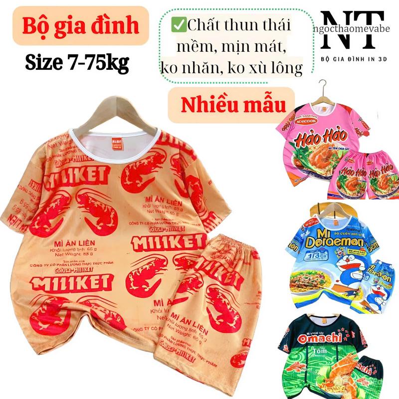 Đồ bộ thun áo cộc tay quần đùi mẫu mì tôm thanh long chất thun thái hàng mềm mịn mát k nhăn k xù lông.