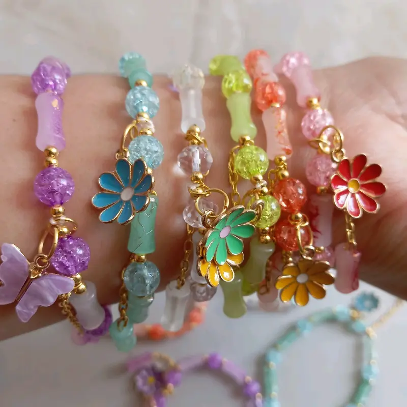 Gelang Wanita Manik-Manik Bambu Aksesoris Fashion 1