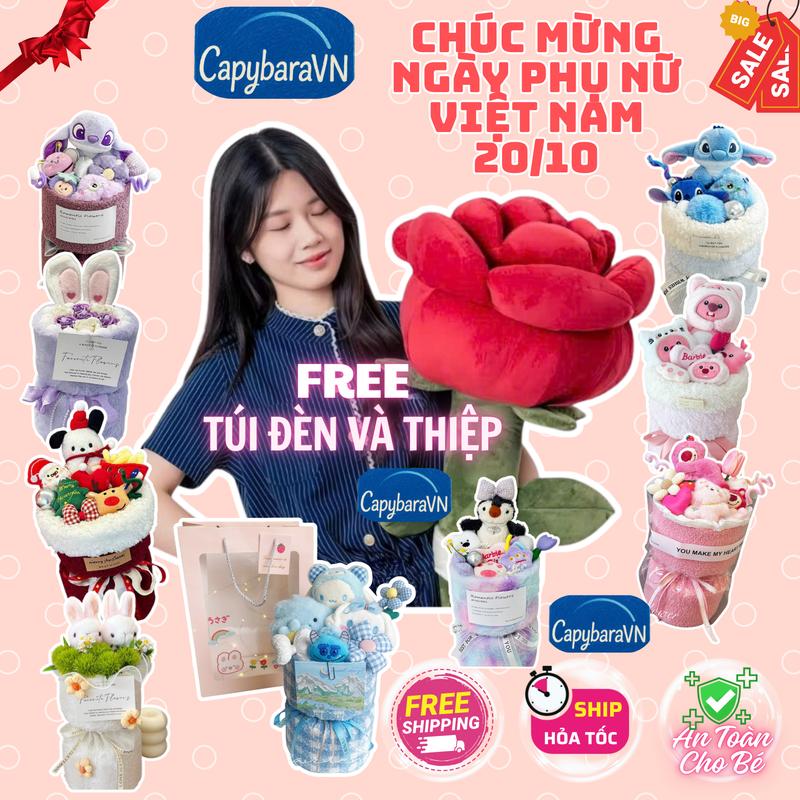 [Hoa 20/10] Bó hoa gấu bông siêu dễ thương.sét quàPhòng Trang Trí Nhà Thú Nhồi Bông Thú Bông Toy Đồ Chơi boho agau bong tặng sinh nhật .ngày lễ( SHIP HỎA Tốc)(tặng túi+ đèn+ thiệp)  Decor