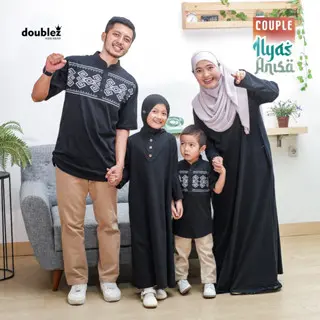 Family Set Kurta Ilyas dan Gamis Anisa by Double Z baju lebaran keluarga (NAVY, MAROON, BLACK) 1