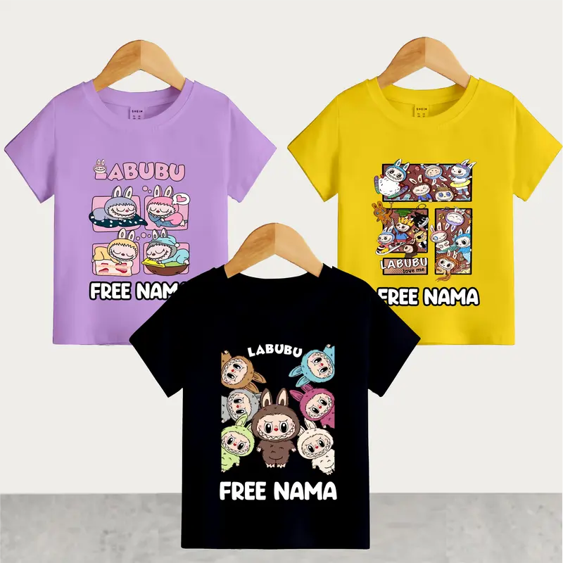 (FREE NAMA) KAOS ANAK UNISEX MOTIF L4BUBU USIA 1-10THN COTTON COMBAD 30S 0