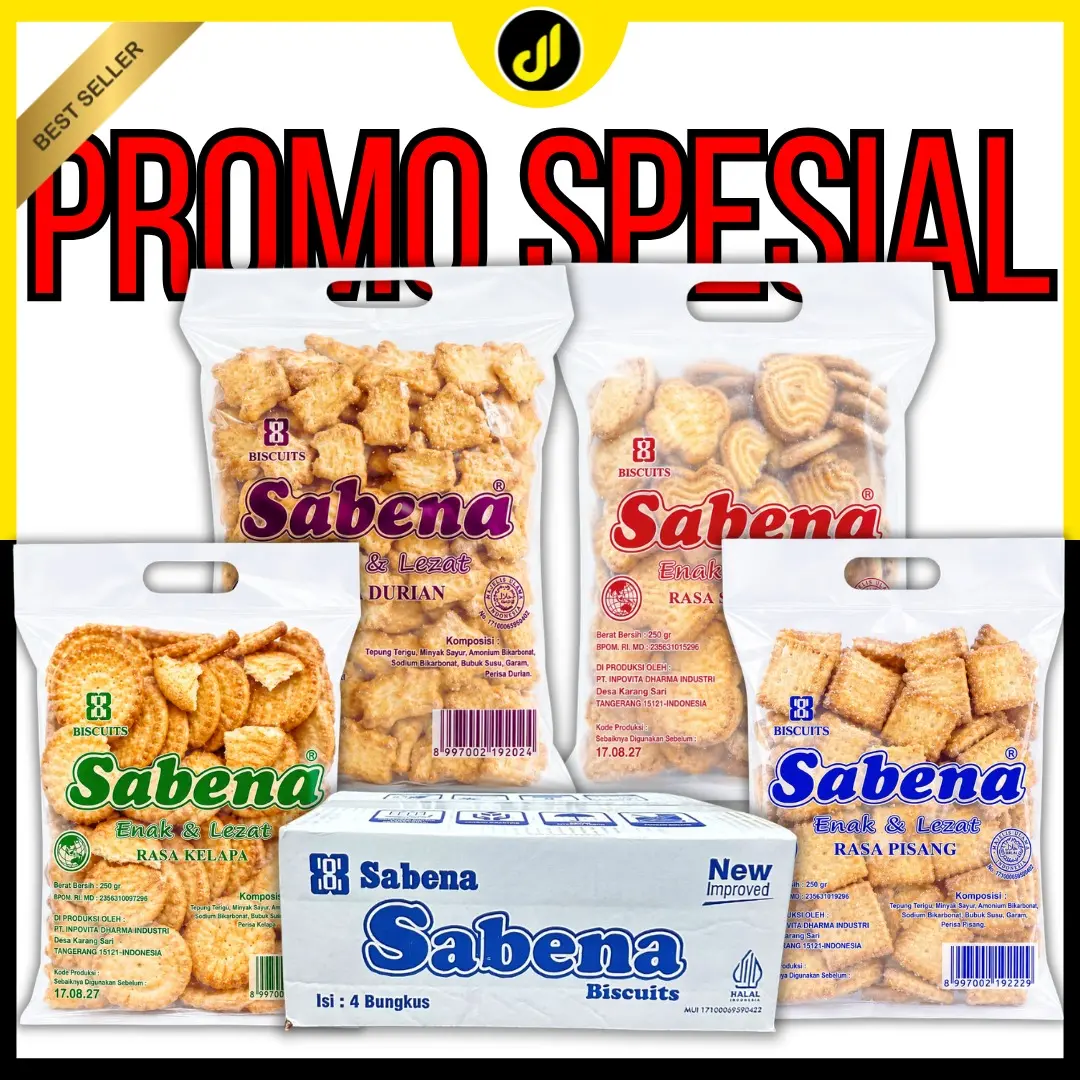 1 karton SABENAH - BISKUIT ISI MIX 4 rasa 4 kantong gmv max