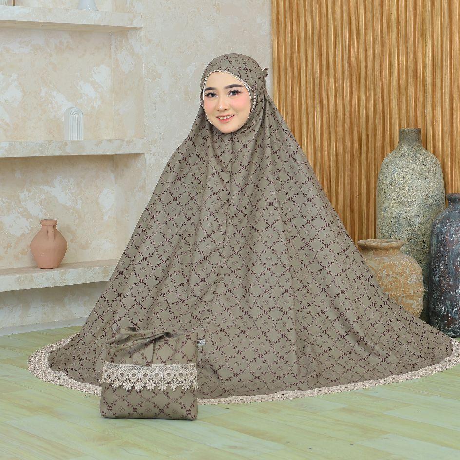 Mukena Wanita 2 in 1 Katun Premium Motif Mewah Renda Cantik dengan Desain Elegan dan Nyaman untuk Penggunaan Sehari-hari Mukenah Jumbo Dewasa Travel