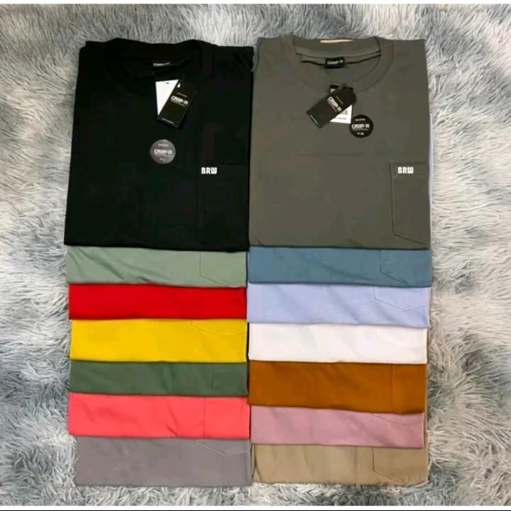 4 pcs 100 ribu |  kaos poket saku |pria /wanita RENDOM WARNA  |lengan pendek santai|  kaos polos  Semi Katun Baju Oblong Distro Dewasa  t-shirt 3