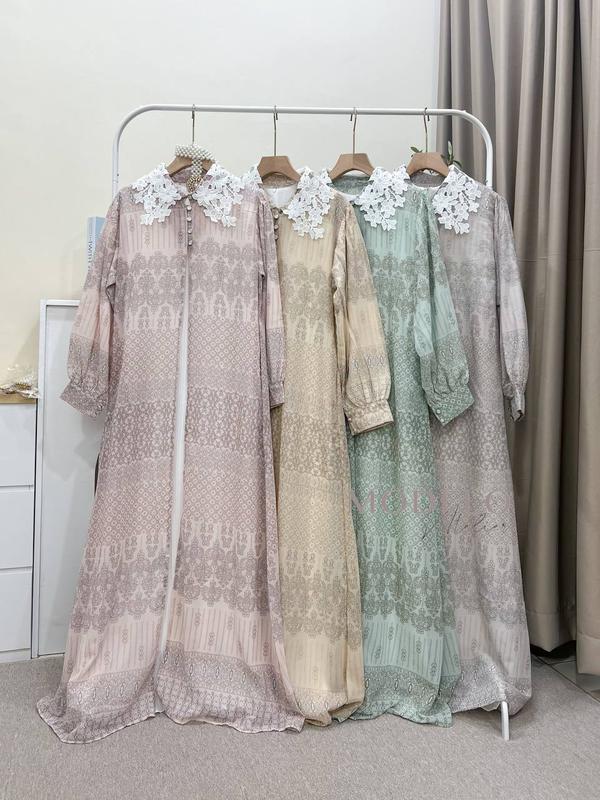 Clemira Dress Set Outer PREMIUM 2in1 / Gamis Ceruty Inner Outer free belt / MODELO 1