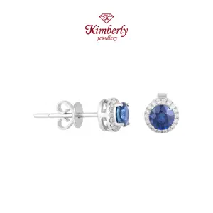 Anting Berlian Batu Blue Sapphire KER841363 - Kimberly Jewellery
