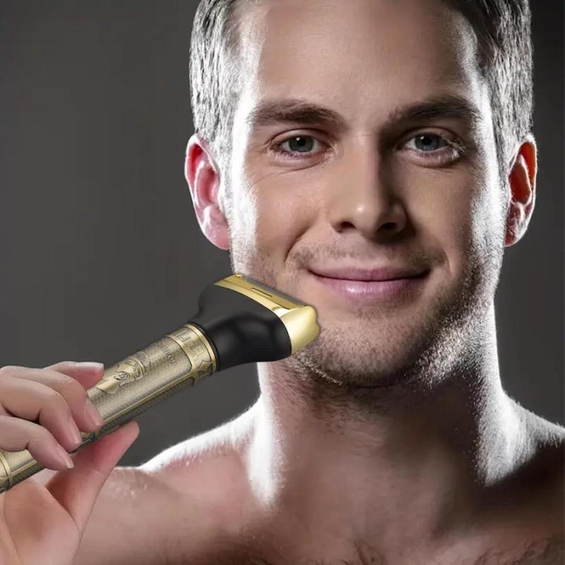 LARGNER bronze color multifunctional three in one fast charging ultra long standby shaver, razor, hair clipper, nose hair clipper, USB car charging, portable travel, full body washing, giving boyfriend a Father's Day gift 7